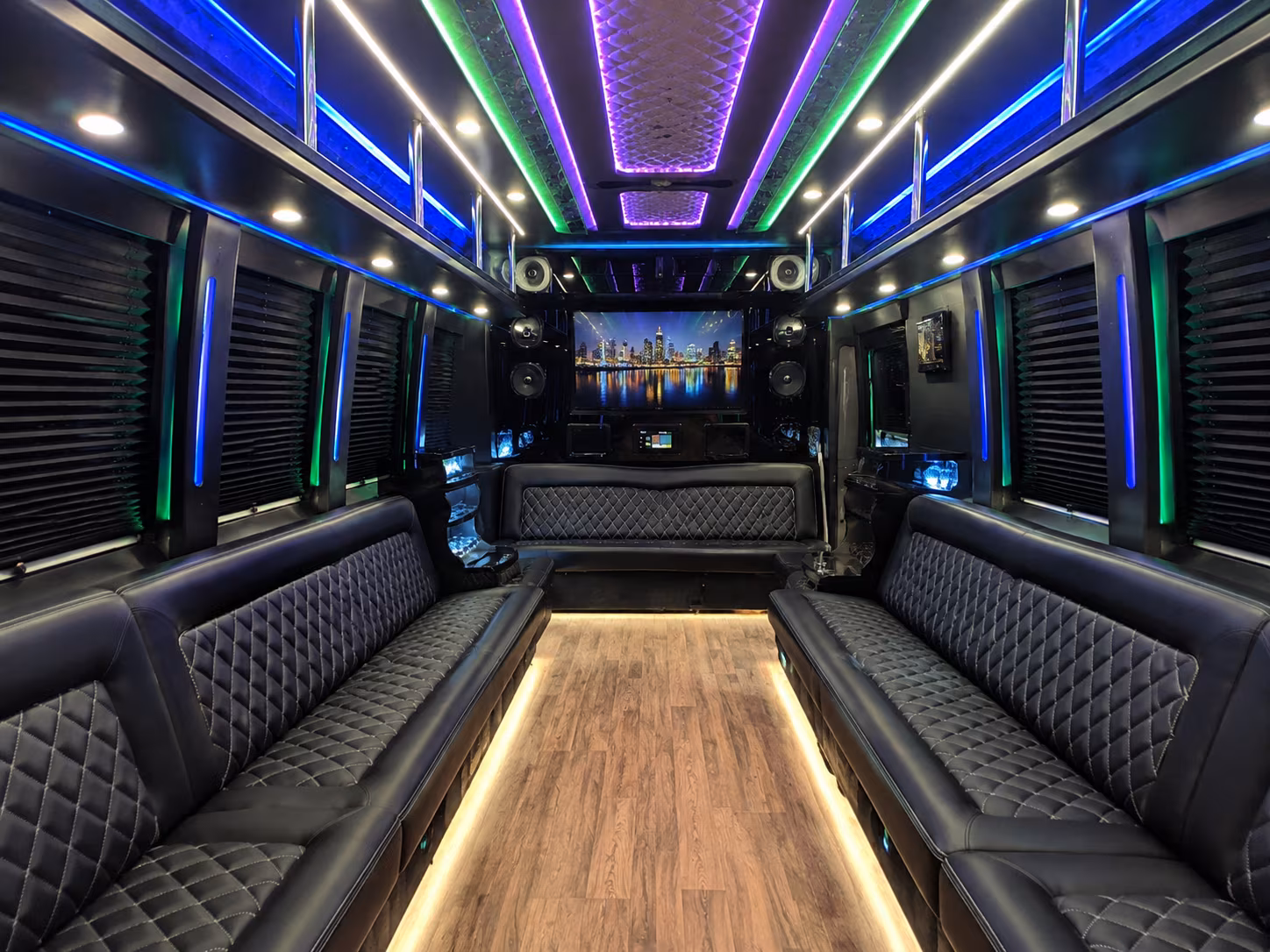 tuscaloosa 25 passenger party bus interior