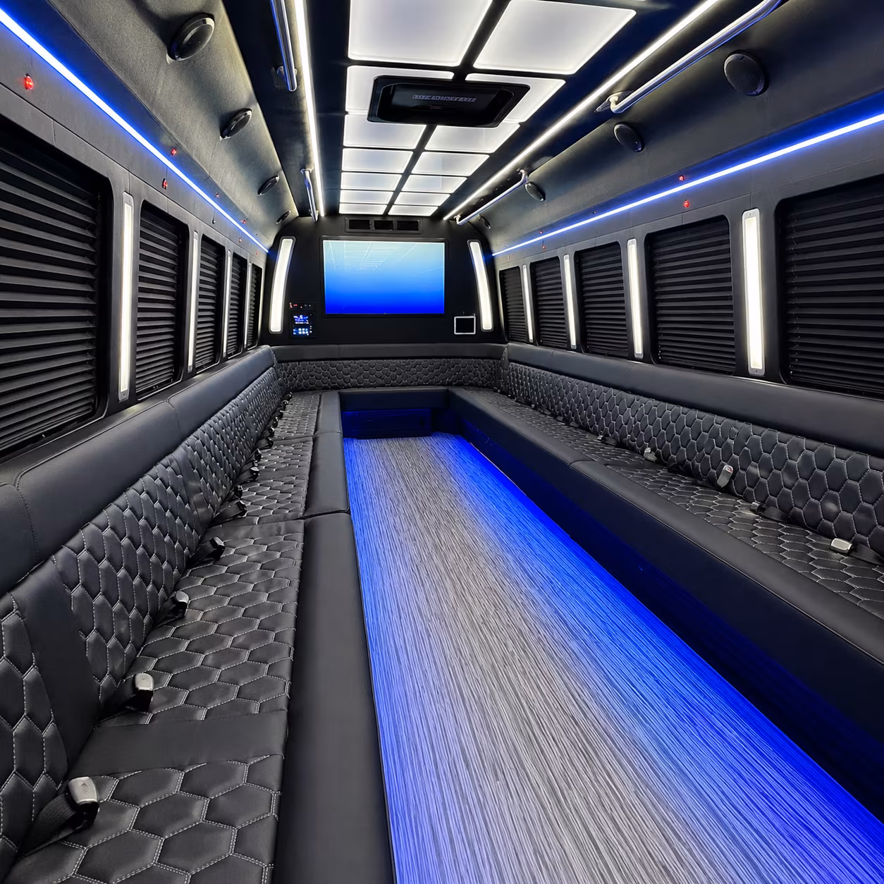 tuscaloosa 50 passenger party bus inside